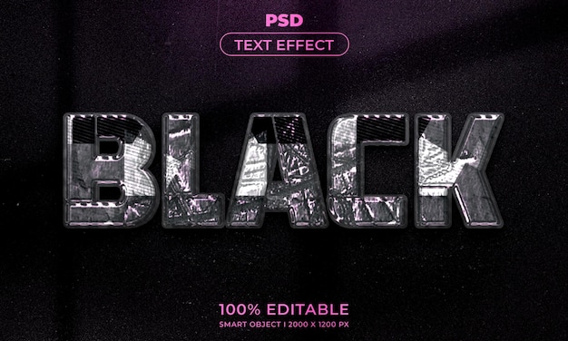 un cartel para el efecto de texto negro