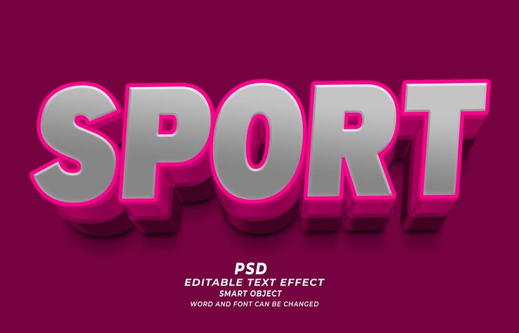 PSD un cartel para un evento deportivo con letras rosas que dicen deporte