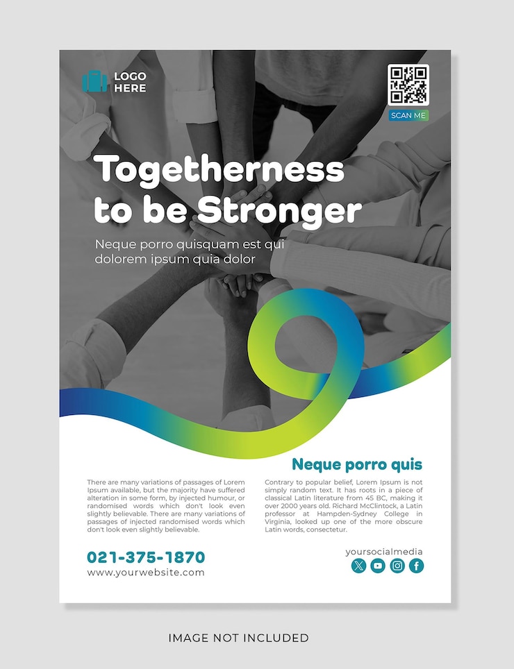 PSD cartel para el evento que se titula juntos para ser fuertes