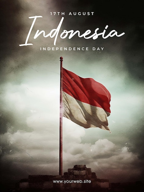 PSD cartel felicitando la independencia de indonesia