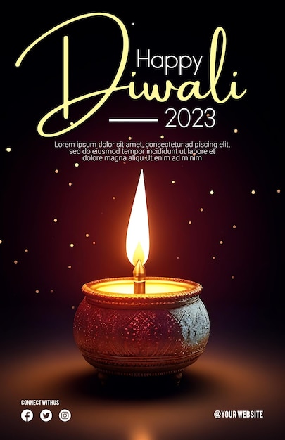 Cartel feliz Diwali con fondo