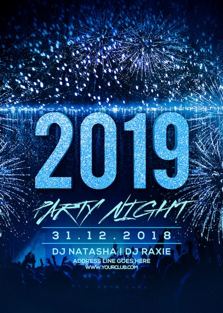 PSD cartel fiesta de año nuevo 2019