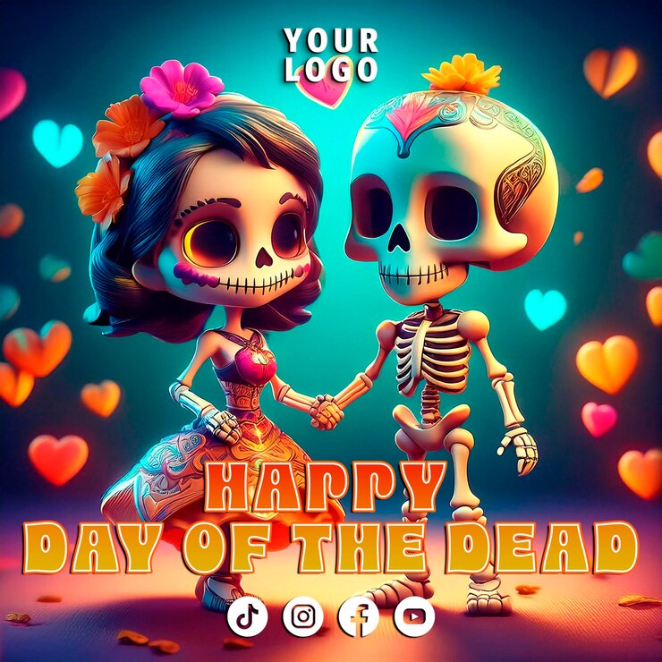 PSD un cartel para una fiesta para los muertos de los muertos de la muerte