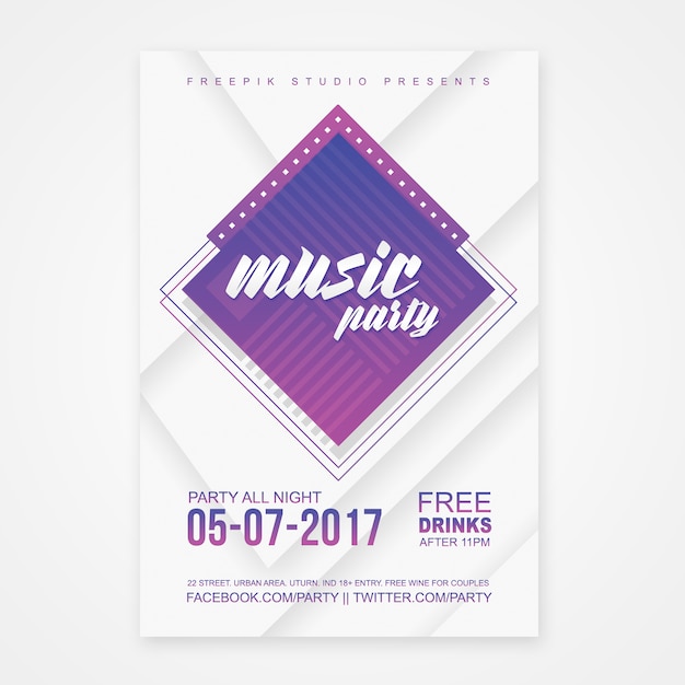 Cartel de fiesta de música