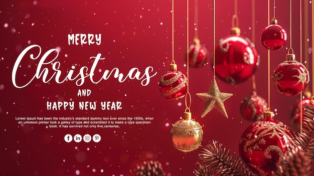 Un cartel para las fiestas cristianas occidentales y la víspera de Año Nuevo
