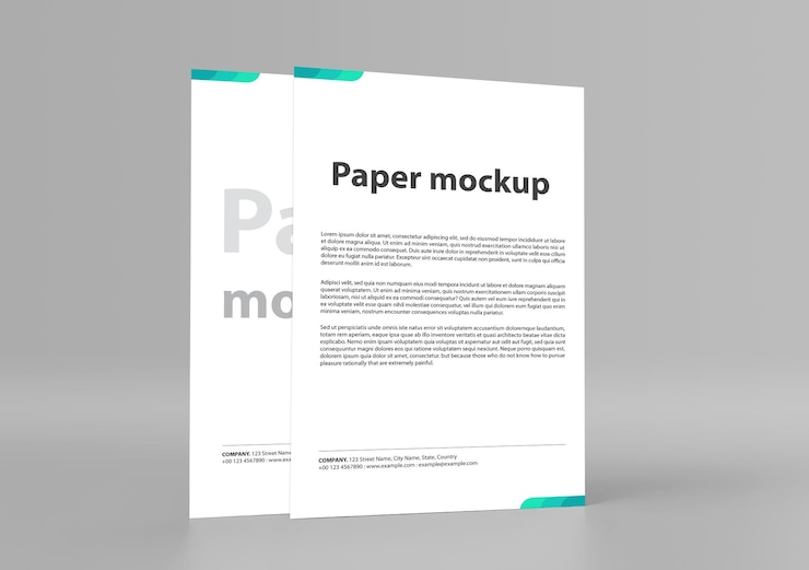 PSD cartel folleto folleto mockup renderizado en 3d folleto de papel a4 en fondo aislado folleto en blanco