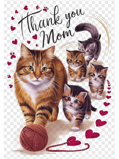 PSD un cartel para un gato con una foto de un gato y su madre