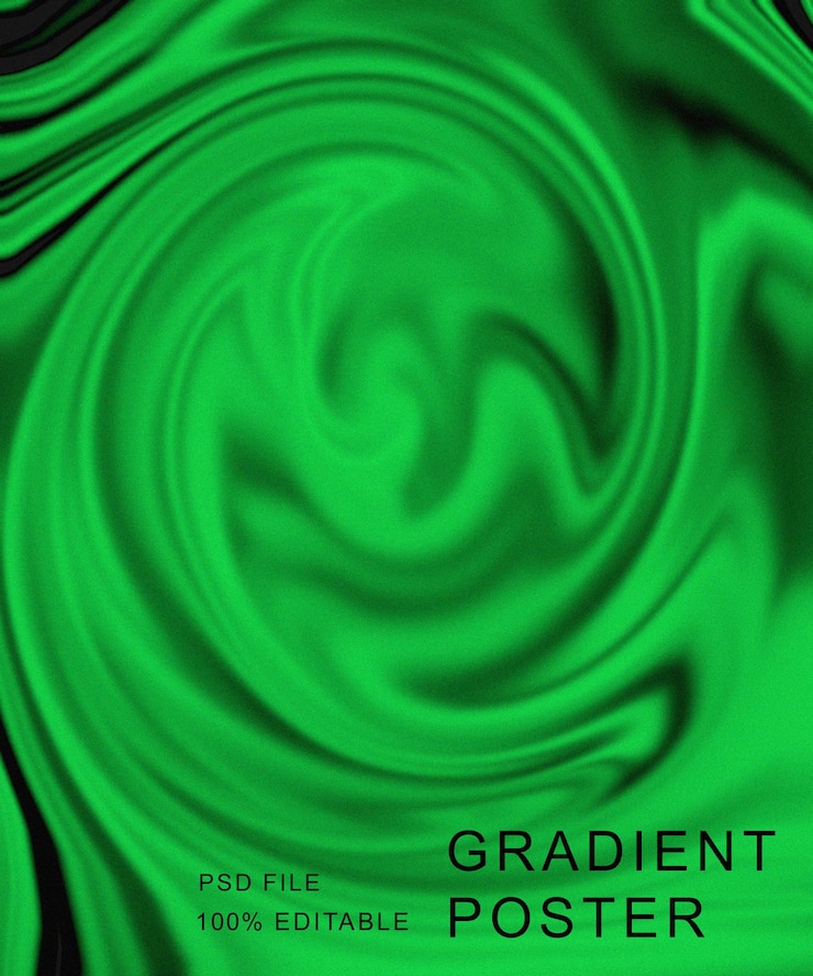 PSD el cartel del gradiente giratorio verde