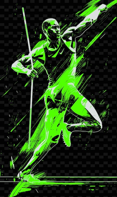 PSD un cartel de un guerrero con pintura verde en él