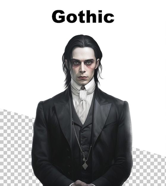 PSD un cartel con un hombre gótico y la palabra gótico en él