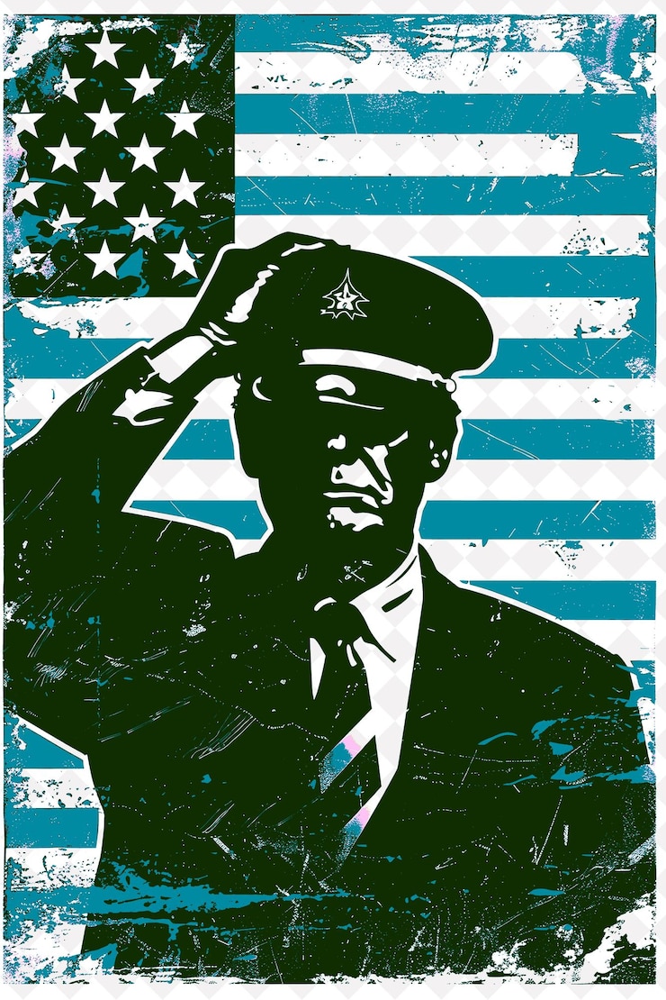PSD un cartel de un hombre militar con un uniforme militar en