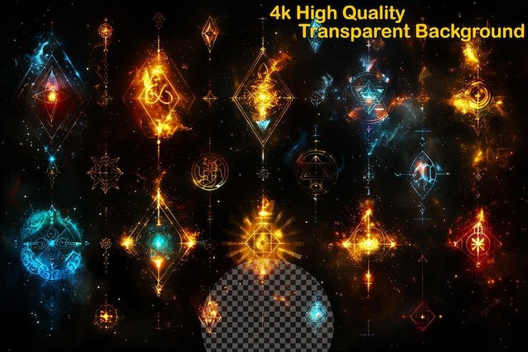 PSD un cartel con una imagen de una esfera con muchas luces en ella