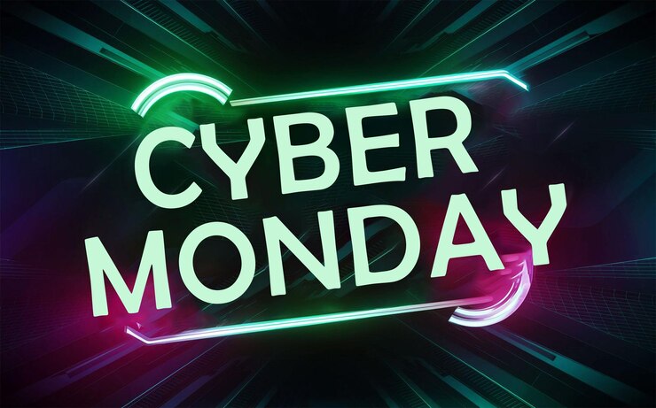 PSD un cartel con un letrero de cyber lunes que dice cyber lunes en él