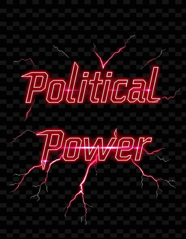 PSD un cartel con un letrero de neón que dice poder político