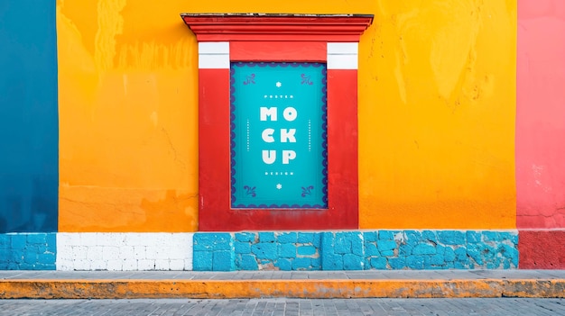 Cartel en maqueta de pared