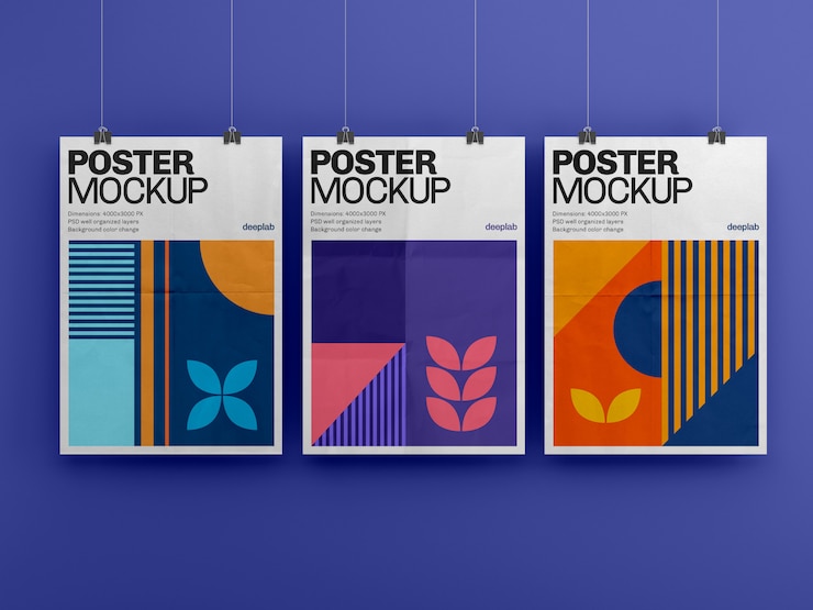 cartel con maqueta premium de fondo editable