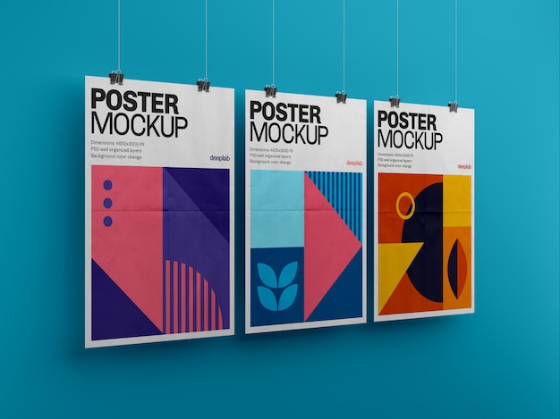 cartel con maqueta premium de fondo editable