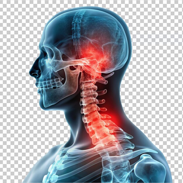 PSD cartel médico anatomía de la columna vertebral humana la imagen de los huesos en un fondo transparente