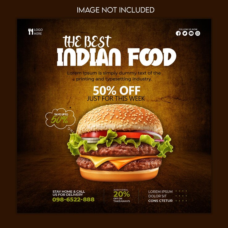 un cartel para la mejor comida india