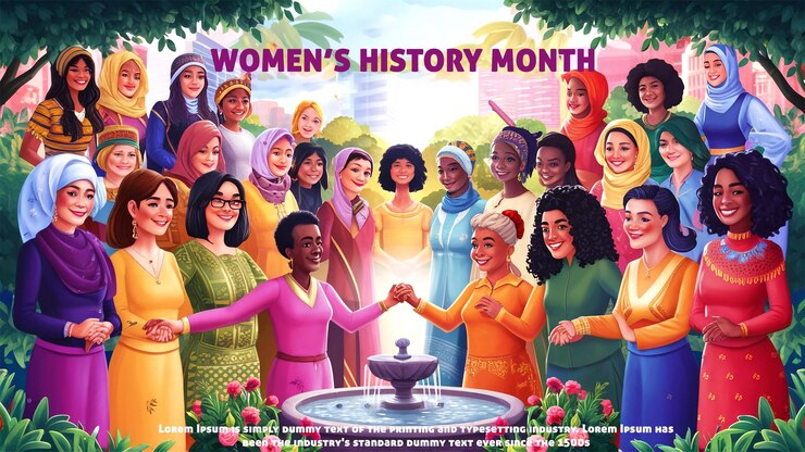 PSD un cartel para el mes de la historia de la mujer