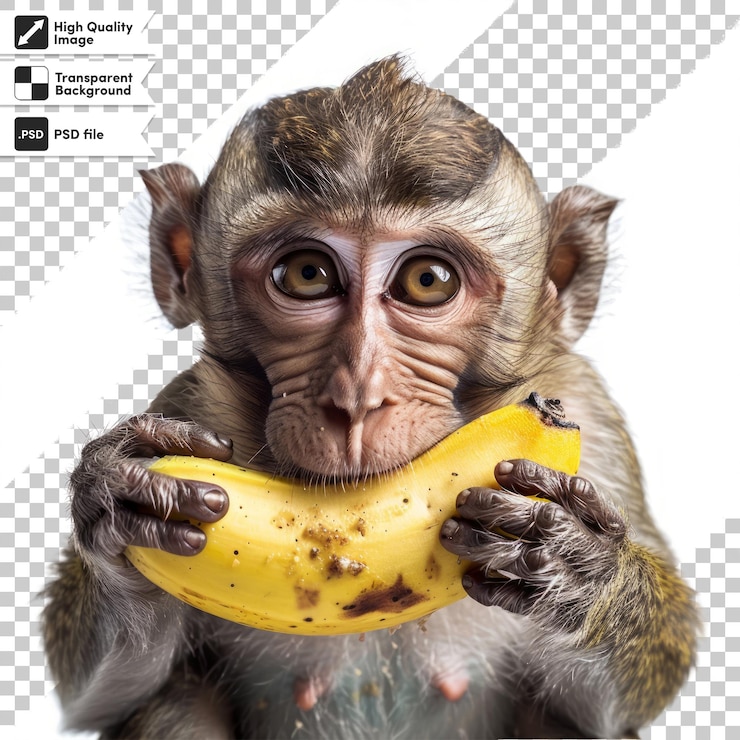 PSD un cartel para un mono que dice "una banana"