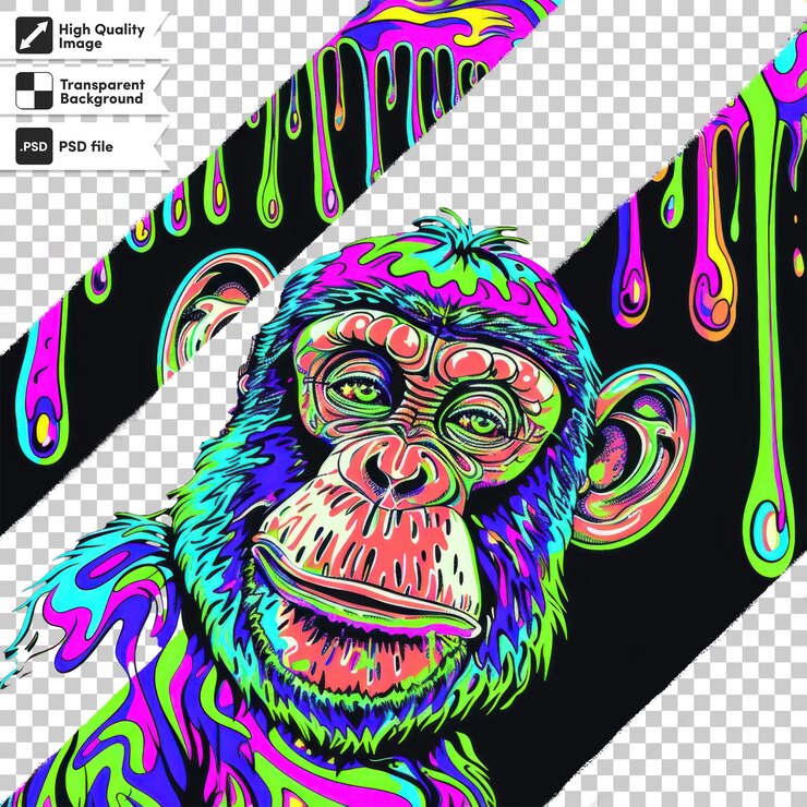 PSD un cartel para un mono que dice chimpancé
