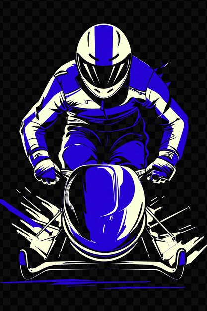 PSD un cartel de un motociclista con un casco azul en