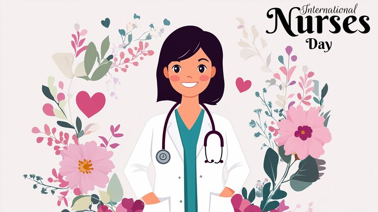 PSD un cartel para una mujer con un estetoscopio en el pecho