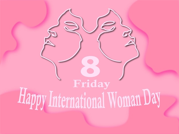 un cartel de mujeres con fondo rosa