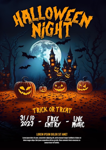 Cartel de la noche de halloween