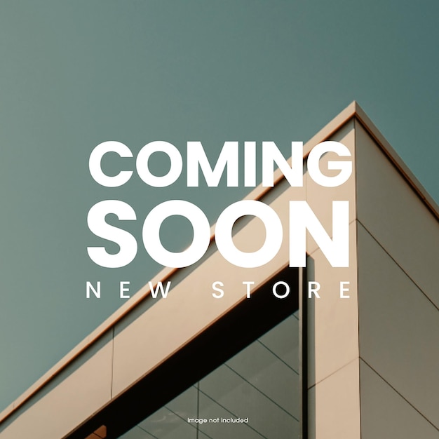un cartel para la nueva tienda con las palabras que vienen pronto en él