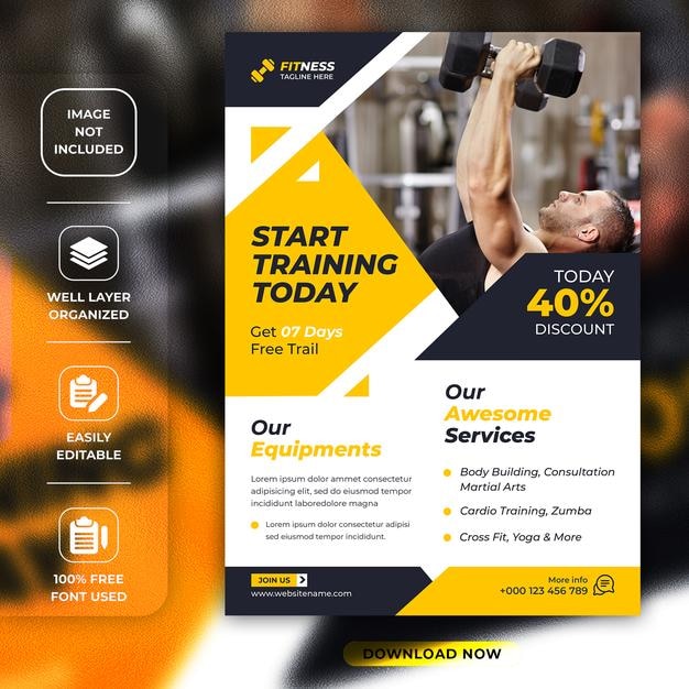 un cartel para el nuevo ejercicio de entrenamiento se muestra en una pantalla