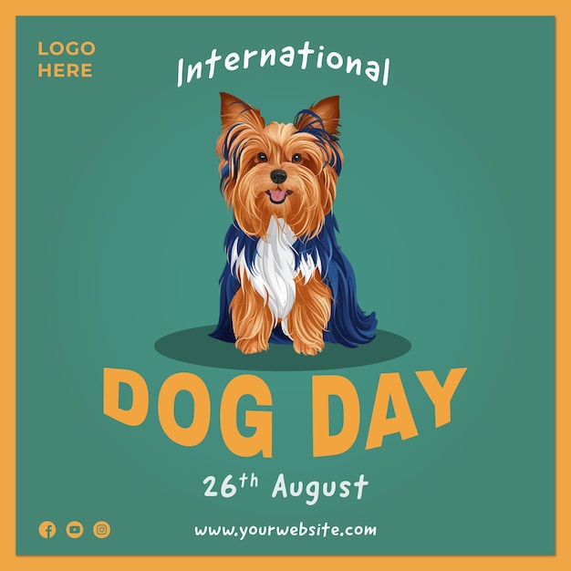 un cartel o un cartel en las redes sociales para un día del perro