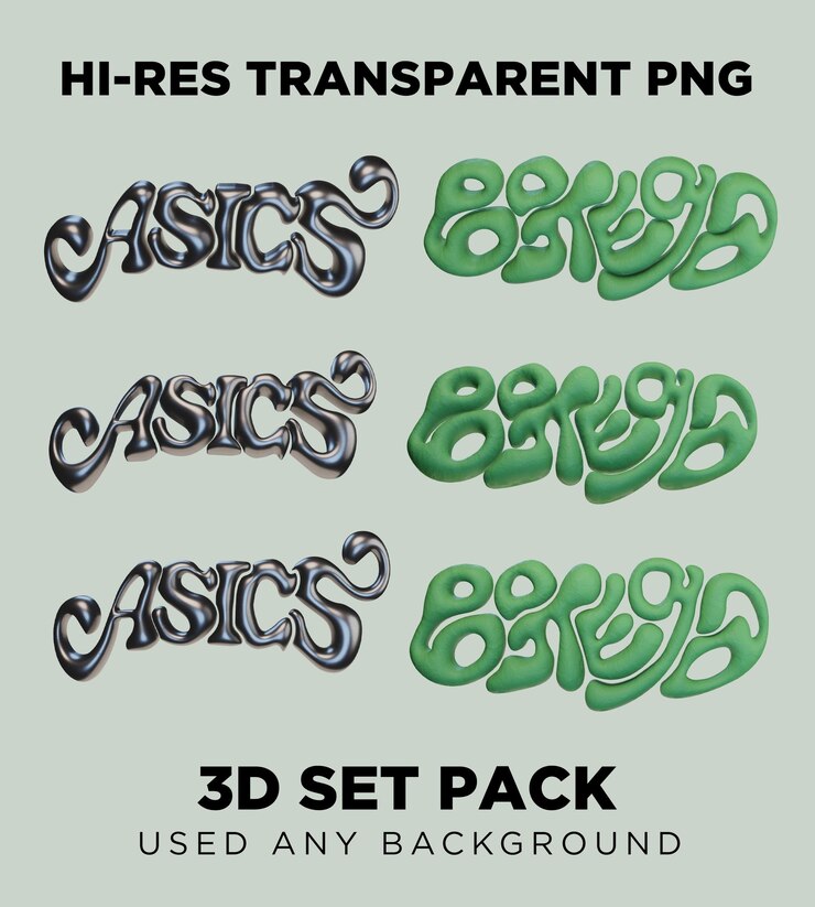 PSD el cartel del paquete de letras es una representación 3d vectorial.