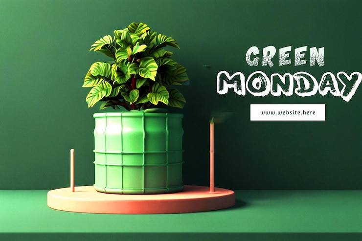 PSD un cartel para la película plantas falsas en un fondo verde