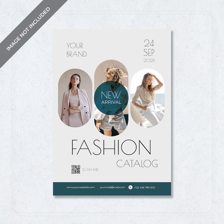 PSD cartel de portada para una marca de desfiles de moda llamada marca de moda