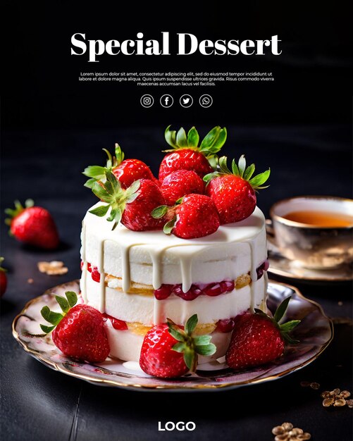 PSD un cartel para un postre especial especial especial especial