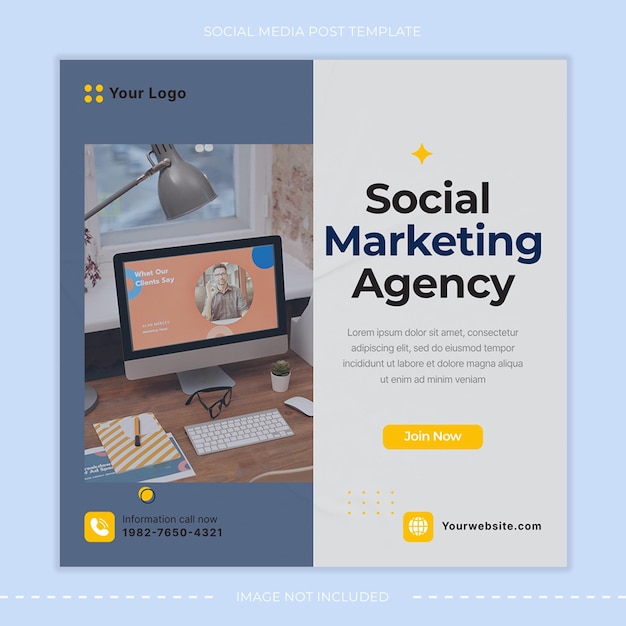 un cartel para las redes sociales muestra una empresa de redes sociales