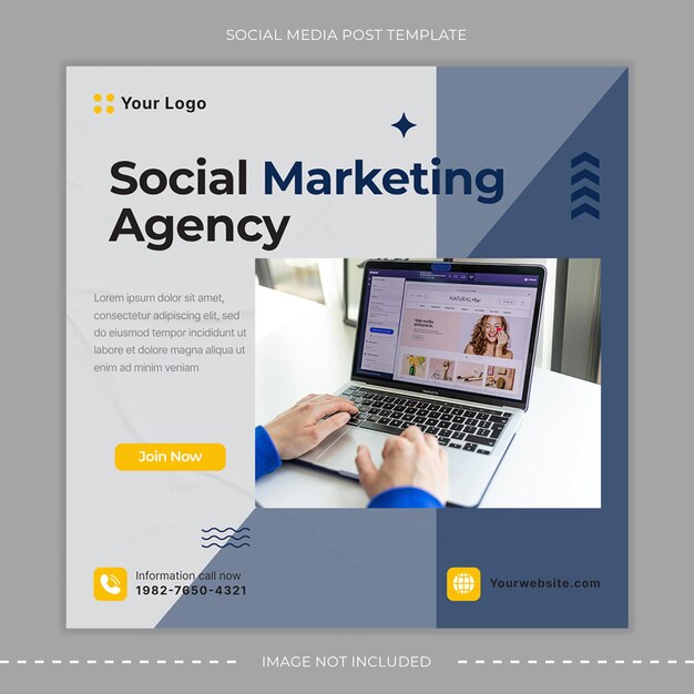 un cartel para las redes sociales muestra una empresa de redes sociales