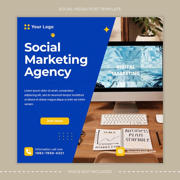 un cartel para las redes sociales con personas que trabajan en él