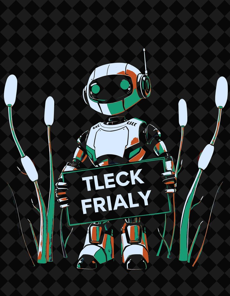PSD un cartel de un robot con un letrero que dice "tweak quote"