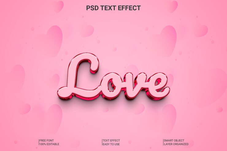 PSD un cartel rosa para el texto de amor con letras rosas que dicen amor