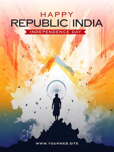 cartel de saludo del día de la independencia india