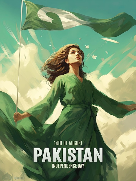 PSD cartel de saludo del día de la independencia de pakistán