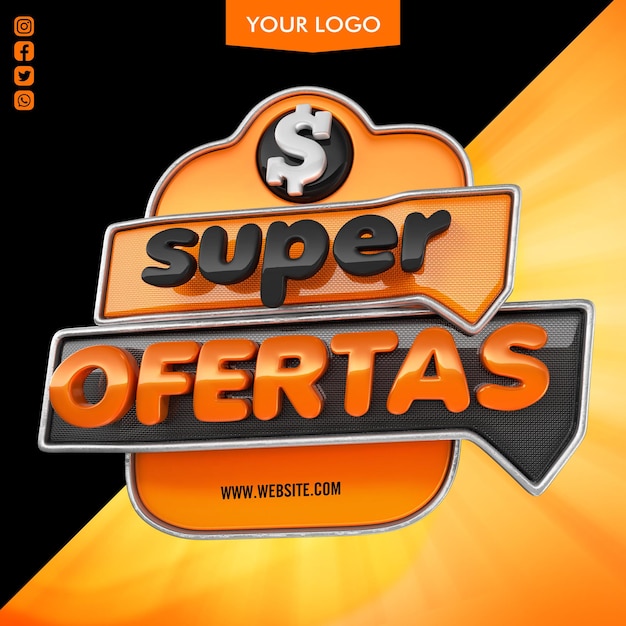 PSD cartel de super oferta con sifón y formas en el fondo