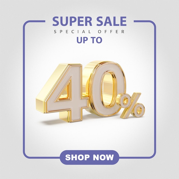 Cartel de super venta 40 por ciento