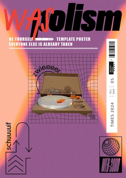 Cartel de tendencia urbana con textura granulada.