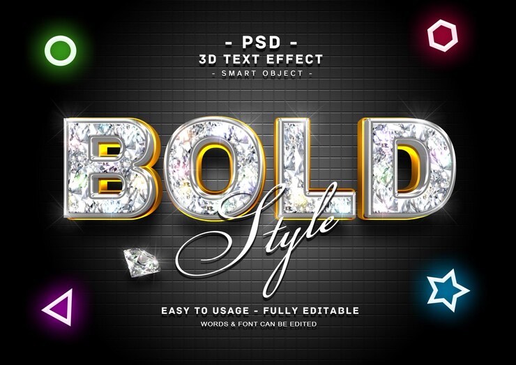 PSD un cartel para un texto 3d que dice estilo de fuente en negrita