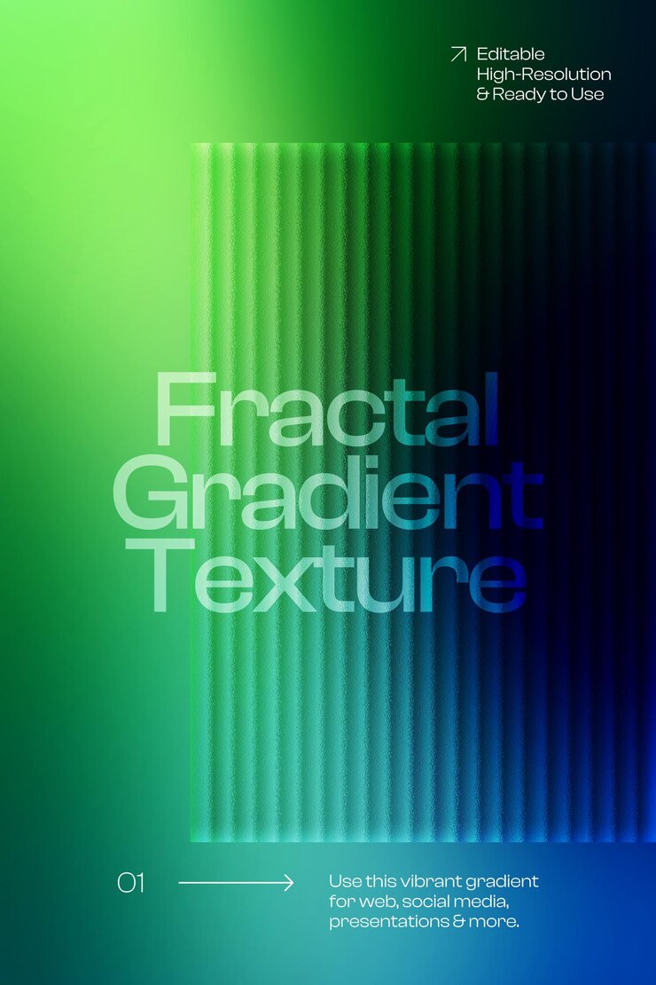 PSD cartel de textura de gradiente fractal