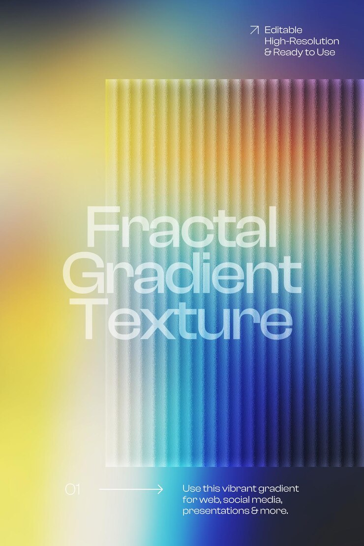 PSD cartel de textura de gradiente fractal